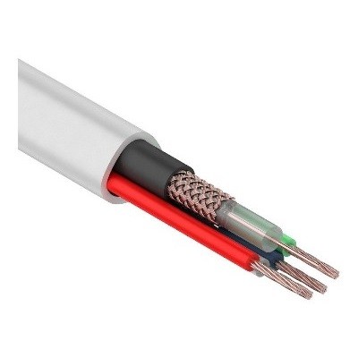 Кабель для видеонаблюдения КВОС-В + 4х0.5мм², 100м., белый (01-4061)