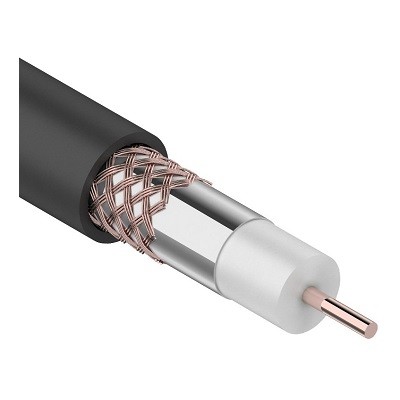 Кабель коаксиальный RG-6U, 75Ом, Cu/Al/Cu, 64%, , OUTDOOR, черный (01-2232)