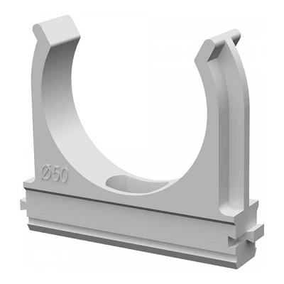 Крепеж-клипса для труб АБС-пластик в п/э d50 мм (10шт/200шт уп/кор) (PR.02650)