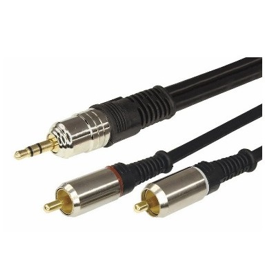 Шнур Стерео 3,5мм - 2 RCA, 1,5м, Gold-металл (17-4222)