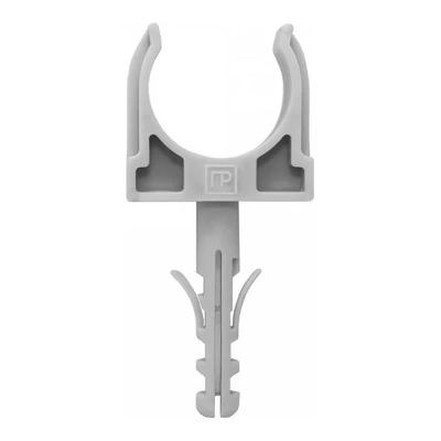 Крепеж-клипса с дюбелем серая d32 мм (25шт/500шт уп/кор) (PR13.0298)