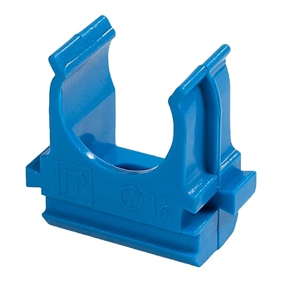 Крепёж-клипса для труб АБС-пластик синяя д40 в малой упаковке (10шт/300шт уп/кор) PR13.011