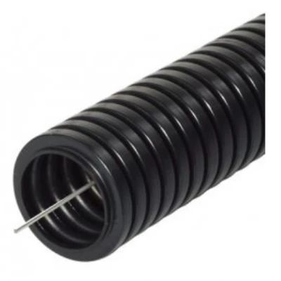 Труба гофрированная ПА негорючая (НГ) стойкая к ультрафиолету (УФ) черная с/з d32 мм (25м/1375м уп/пал) (PR02.0104)