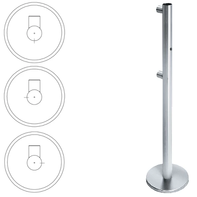 Стойка ограждения передвижная односторонняя с отверстием под фиксатор, справа (ВЗР  2442.09.62)