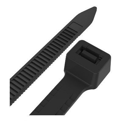 Стяжка нейлоновая с тройным замком 200x3,6мм, черная (100 шт/уп) (67-0201)