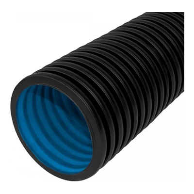 Труба гофрированная двустенная ПНД жесткая тип 450 (SN6) черная d200 мм 6м (12м/уп) (PR15.0159)
