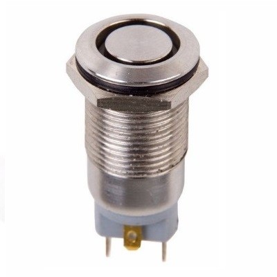 Кнопка антивандальная Ø12 36В(LED) Б/Фикс (4с) OFF-(ON) синяя (A-12-C2) (36-3211)