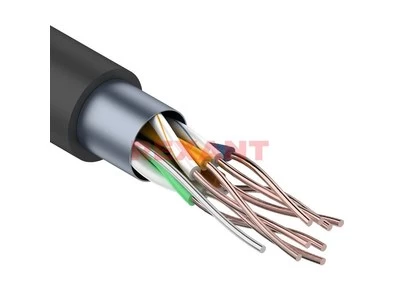 Кабель витая пара F/UTP, CAT 5e, PE, 4PR, 24AWG, OUTDOOR, SOLID, черный, (коробка) (01-0146-1)