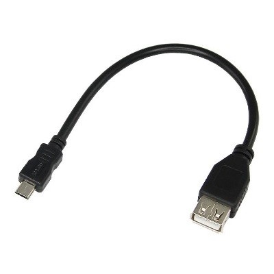 Шнур micro USB (male) - USB-A (female) 0. 2M черный (18-1161-2)