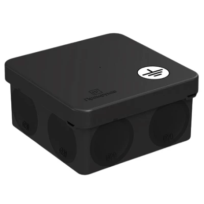 Коробка уравнивания потенциалов (КУП) 60-0210-9005-У для прямого монтажа двухкомпонентная безгалогенная (HF) черная 80х80х40 (132шт/кор) (60-0210-9005