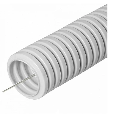 Труба гофрированная ПВХ тяжелая 750 Н серая с/з d50 мм (15м/660м уп/пал) (PR.0150411)