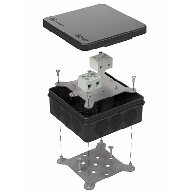 Коробка огнестойкая для о/п двухкомпонентная 60-0303-9005-FR10.0-4 Е15-Е120 100х100х40