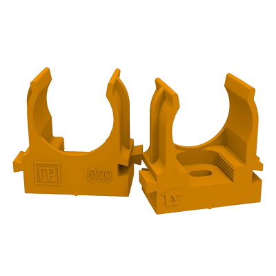 Крепеж-клипса для труб для прямого монтажа оранжевая d20 мм