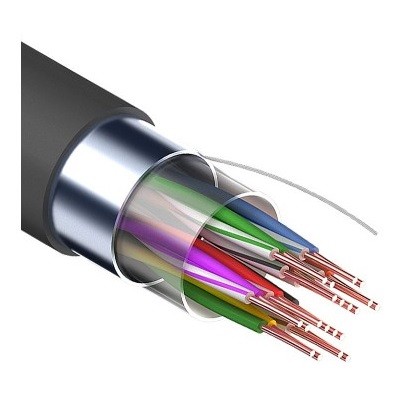 Кабель витая пара F/UTP, CAT 5, PE, 10PR, 24AWG, OUTDOOR, SOLID, черный (01-1204)
