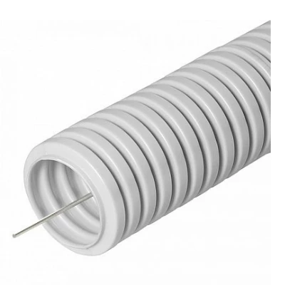 Труба гофрированная ПВХ легкая 350 Н серая с/з d25 мм (50м/2600м уп/пал) (PR.012531)