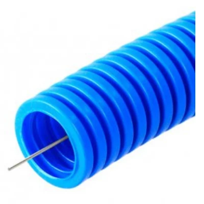 Труба гофрированная ПП лёгкая 350 Н негорючая (НГ) синяя с/з d20 мм (100м/4800м/ уп/пал) (PR02.0076)