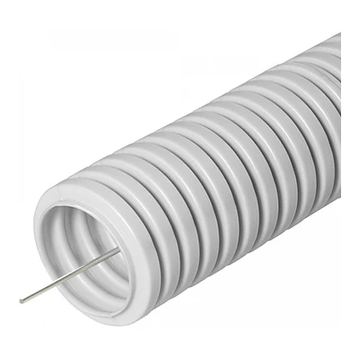 Труба гофрированная ПВХ легкая 350 Н серая с/з d25 мм (25м/уп) (PR.012531М25)