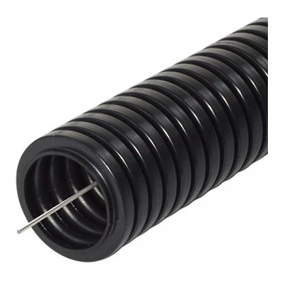 Труба гофрированная ПА безгалогенная (HF) стойкая к ультрафиолету черная с/з d32 мм (25м/1375м уп/пал) (PR02.0070)